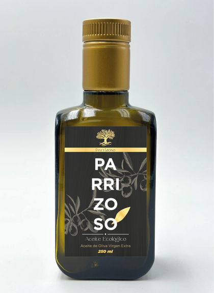 Botellas de AOVE ecológico El Parrizoso de producción propia en Jaén