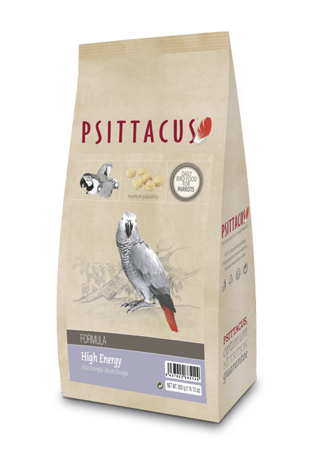 Envase de Psittacus Alta Energía 800 g, alimentación para loros