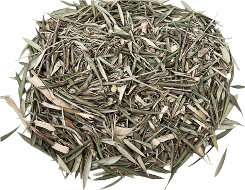 Bolsa de forrajeo natural de Laurel ecológico con hojas secas y ramitas para el entretenimiento de aves y loros.