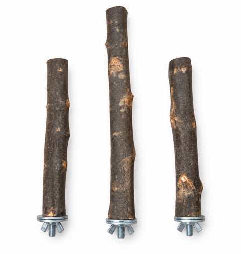 Pack de 3 perchas de olivo natural con tornillería de fijación incluida