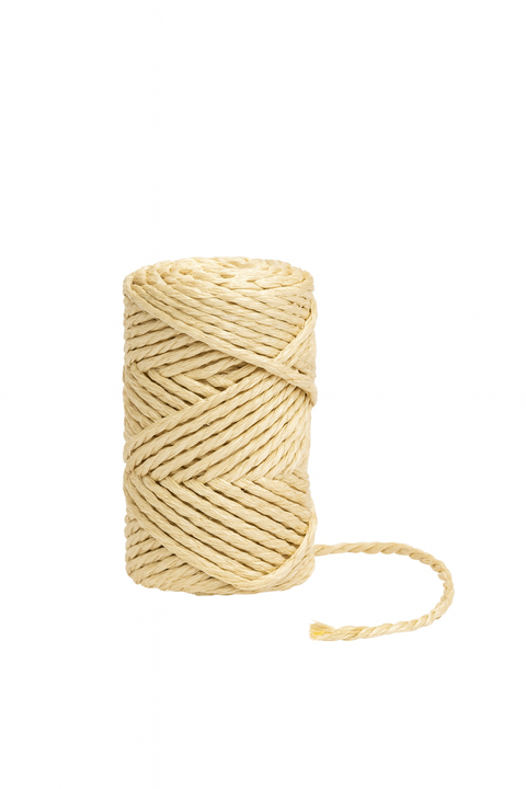 Cuerda de sisal natural de 3 cabos enrollada