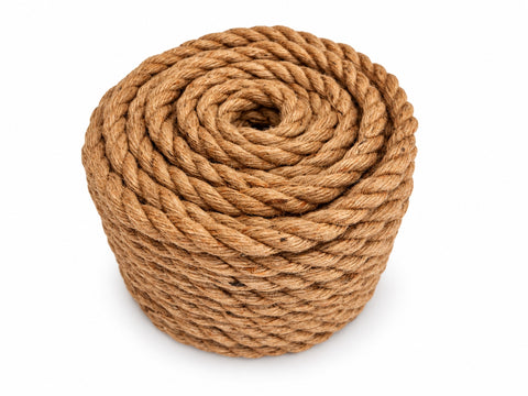 Cuerda de yute natural de 12 mm enrollada